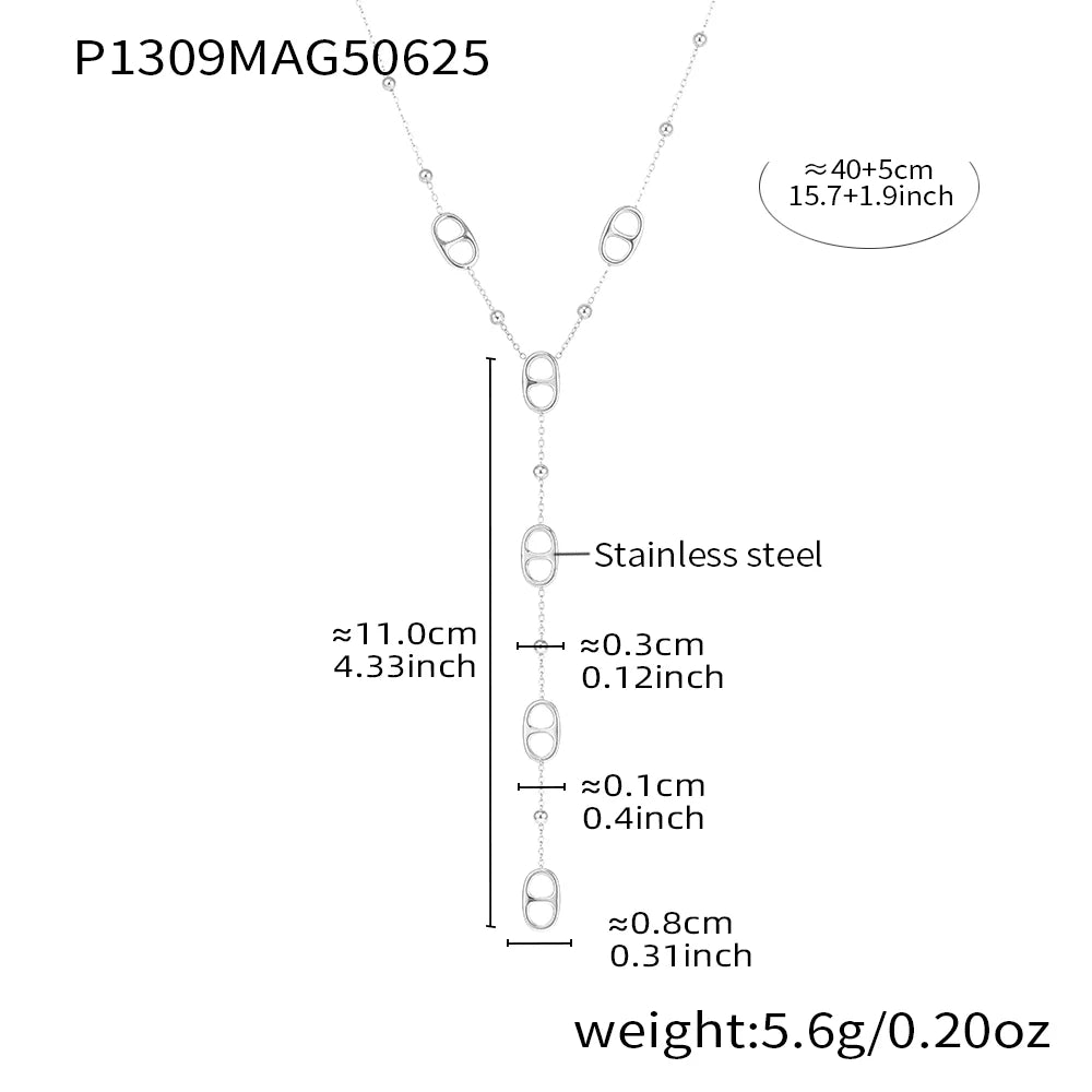 Collier Chaîne Longue Or Femme - Acier Inoxydable Plaqué Or PVD