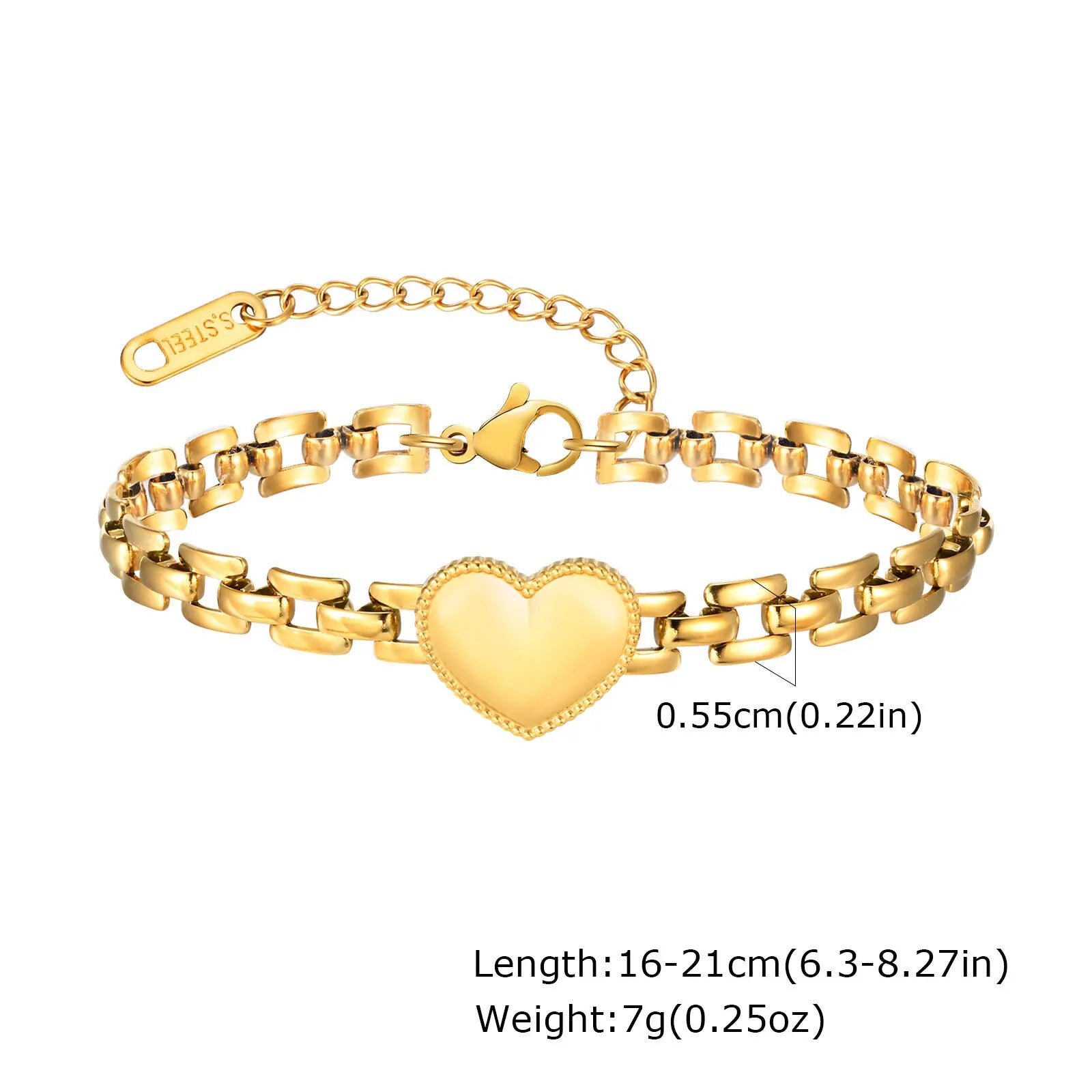 Bracelet Chaîne Maillons Larges Or Femme - Acier Inoxydable Plaqué Or Waterproof