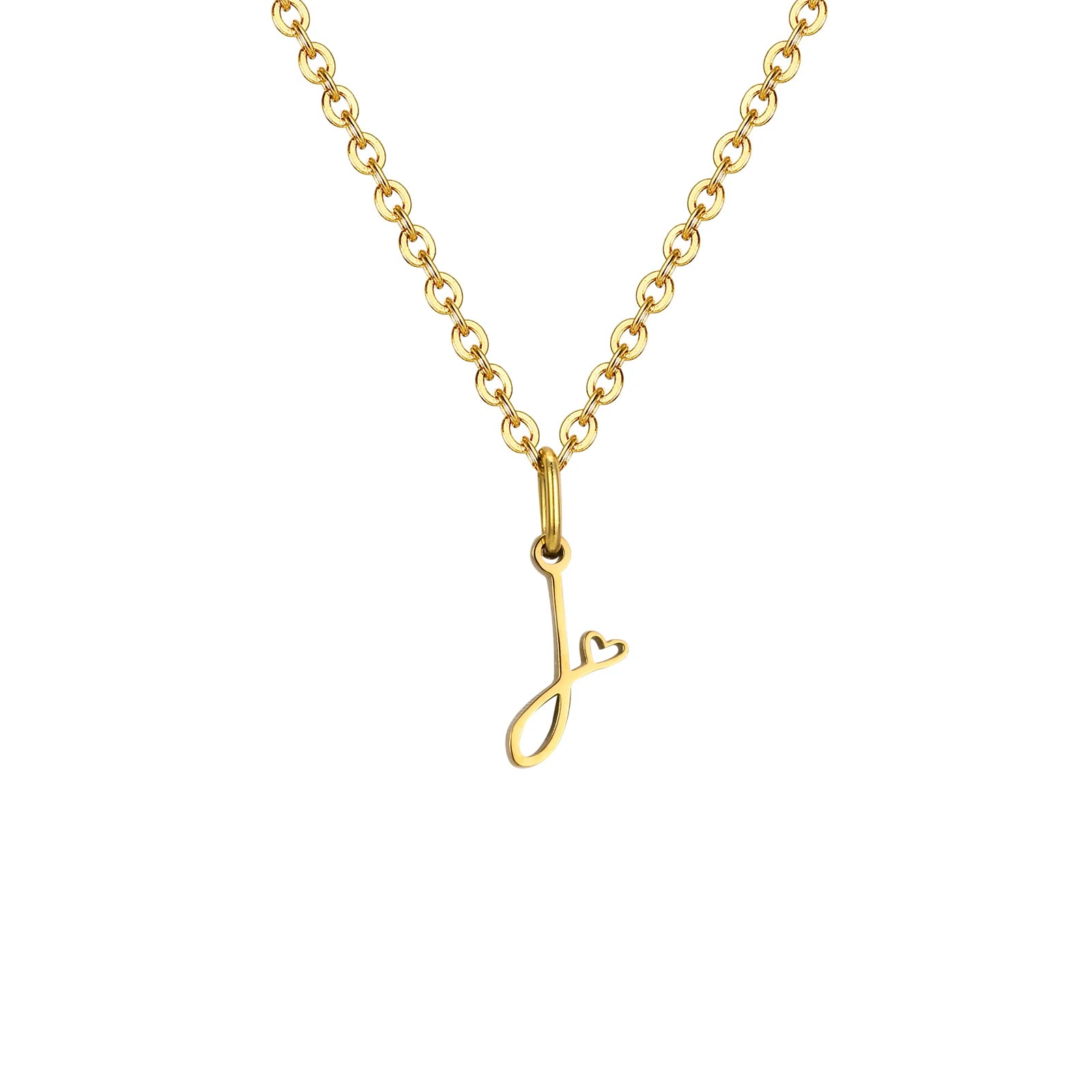 Collier Pendentif Initiale Cœur Or Femme - Lettre Personnalisée A-Z Acier Inoxydable