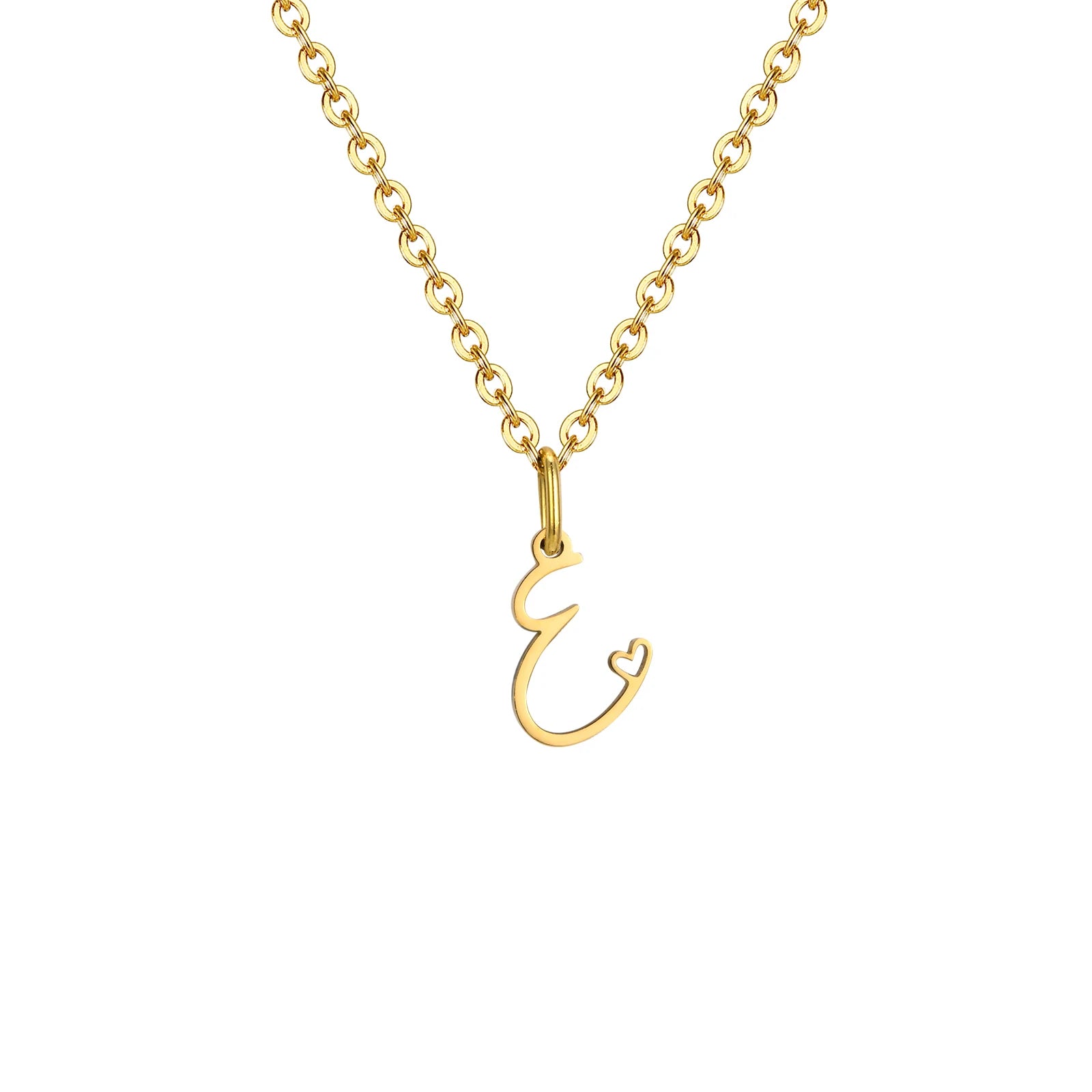 Collier Pendentif Initiale Cœur Or Femme - Lettre Personnalisée A-Z Acier Inoxydable