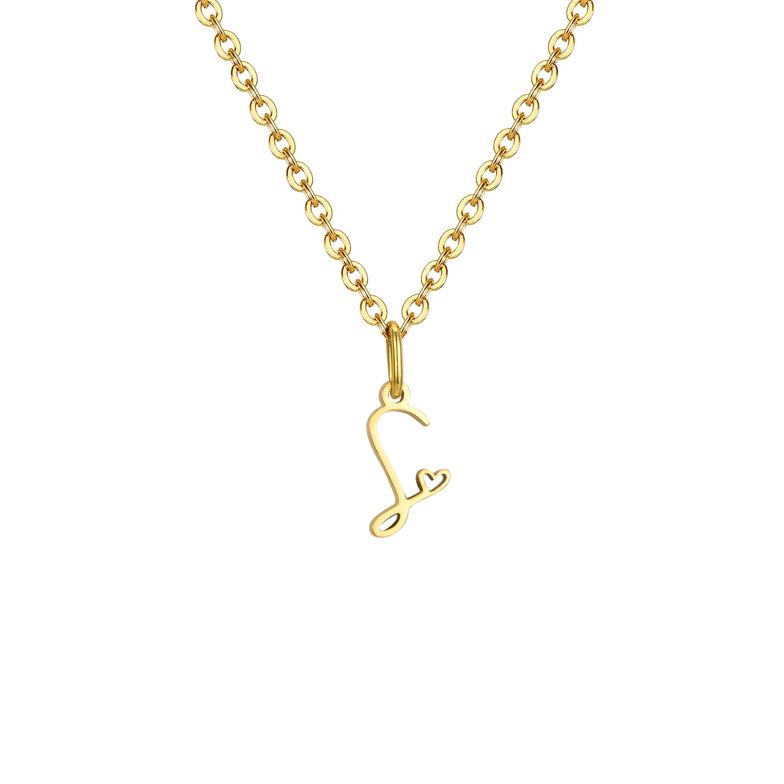 Collier Pendentif Initiale Cœur Or Femme - Lettre Personnalisée A-Z Acier Inoxydable