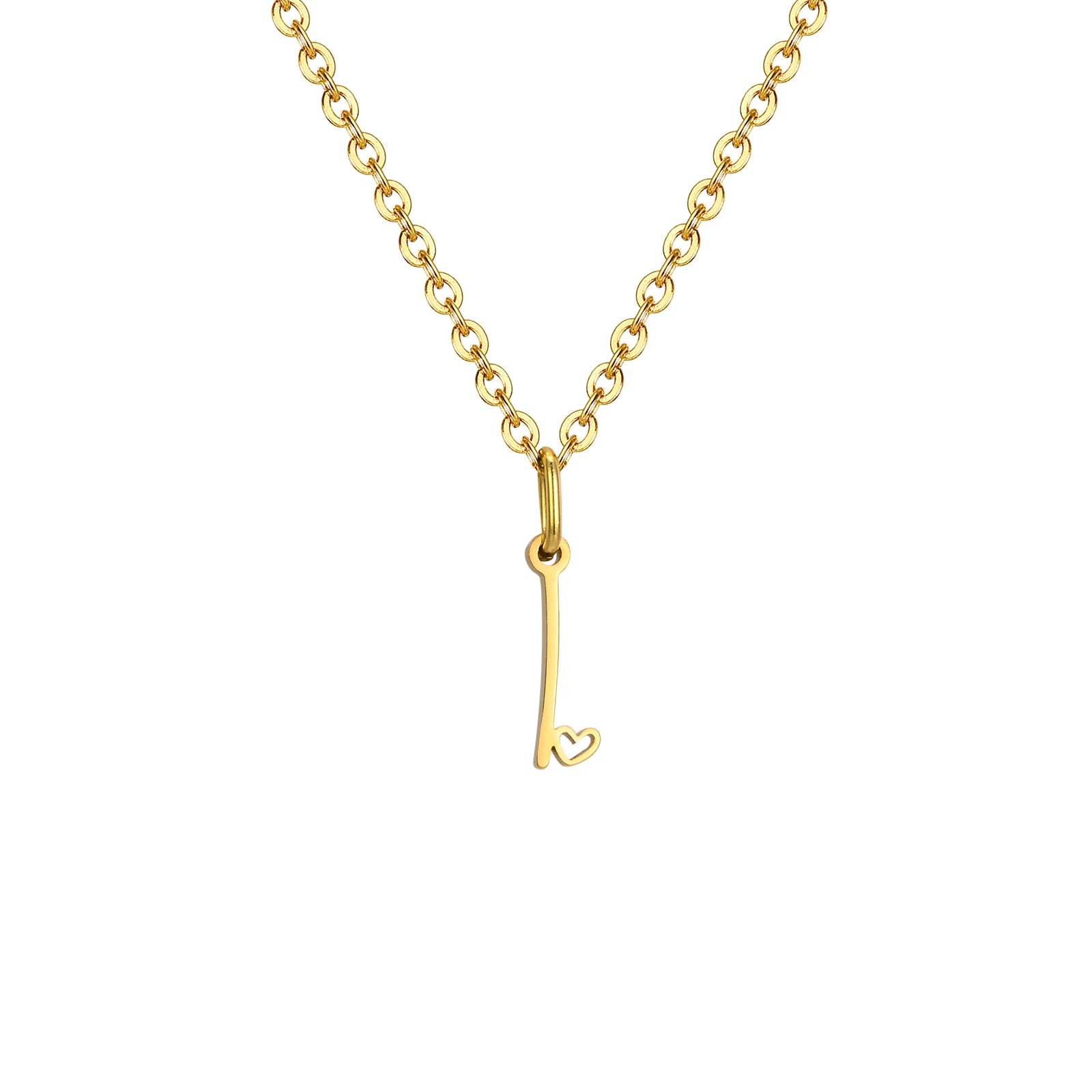 Collier Pendentif Initiale Cœur Or Femme - Lettre Personnalisée A-Z Acier Inoxydable