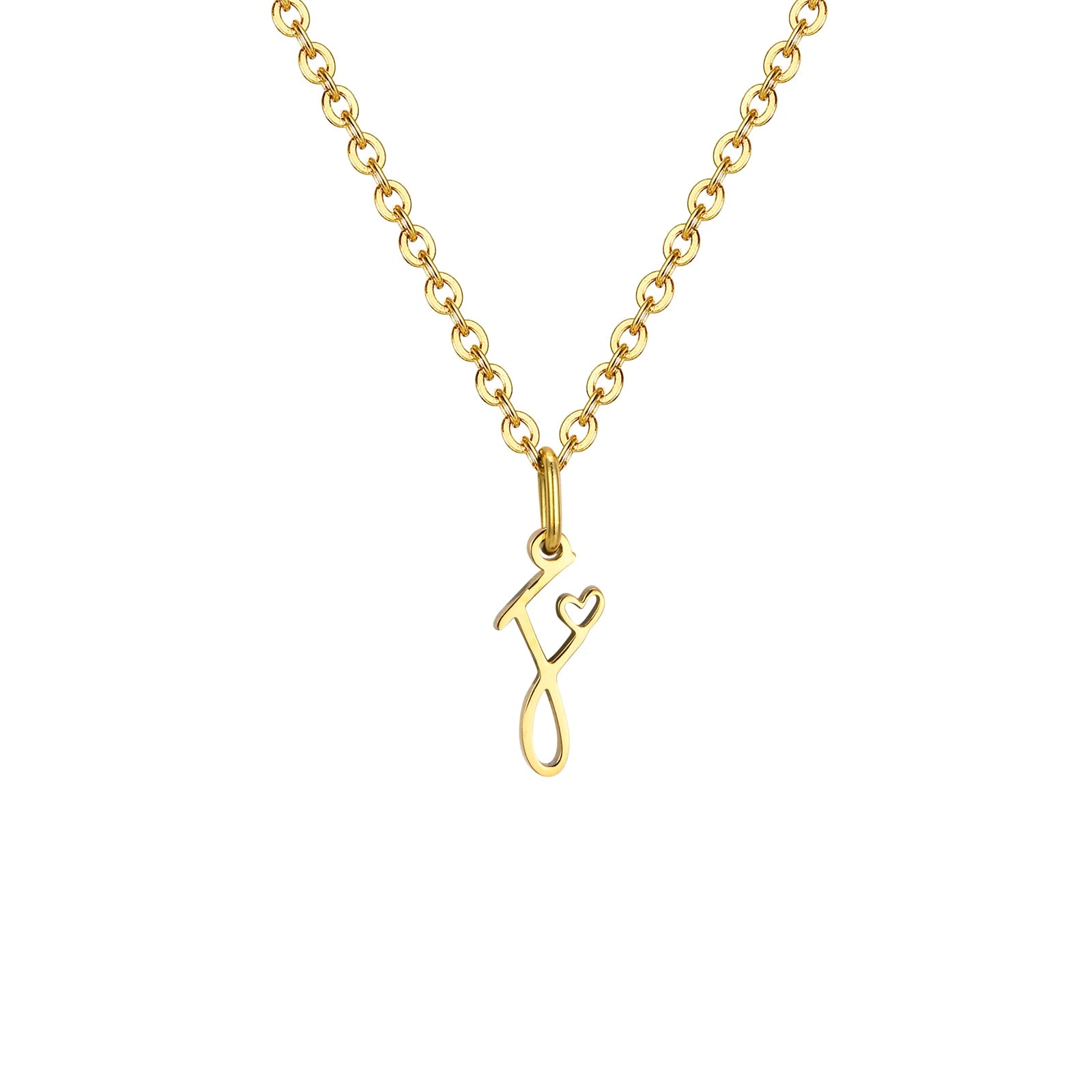 Collier Pendentif Initiale Cœur Or Femme - Lettre Personnalisée A-Z Acier Inoxydable